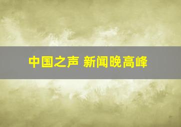 中国之声 新闻晚高峰